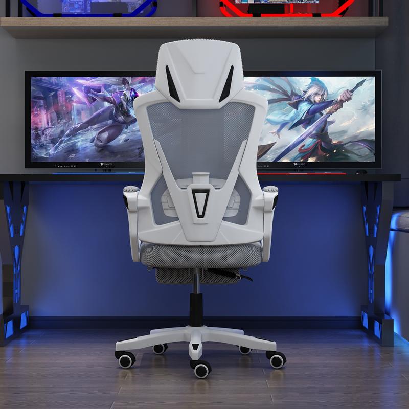 Haojiating Silla De Oficina Ergonomica Gamer reclinable Soporte Lumbar Ajustable Con Reposa Pies