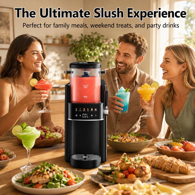 Máquina de granizados y helados S1, máquina para bebidas congeladas sin necesidad de hielo con 6 programas preestablecidos inteligentes, máquina de granizados de mostrador de 1,2 litros para bebidas de verano, margaritas, batidos, frappés, zumos congelado