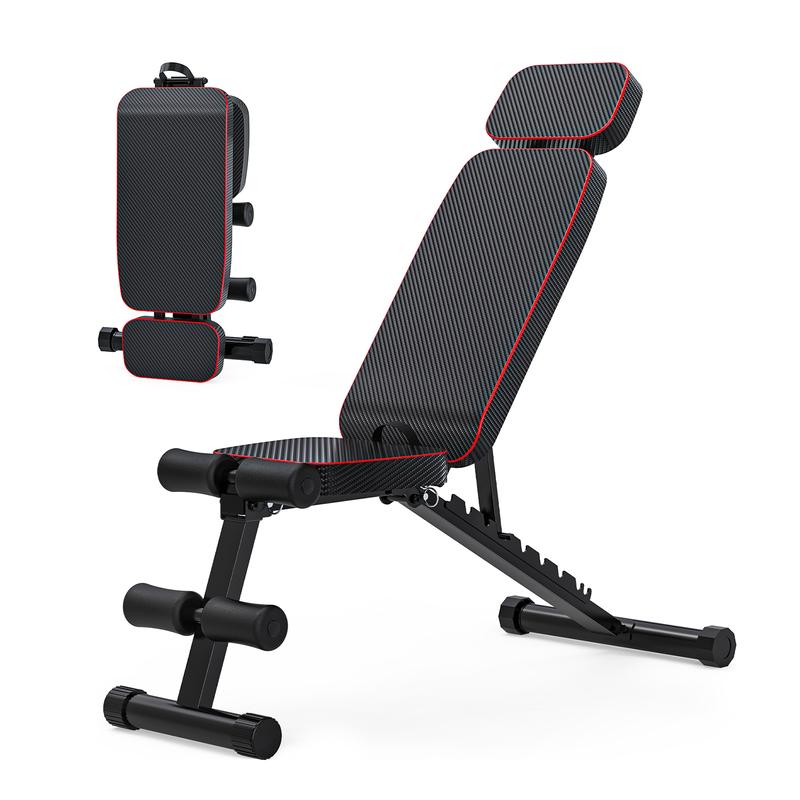 Banco de pesas ajustable Bearbro de 9 posiciones, banco de entrenamiento plegable tipo olímpico para gimnasio en casa, entrenamiento de fuerza de cuerpo completo, soporta hasta 800 libras.