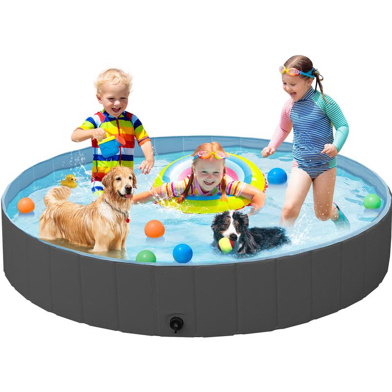 Piscina plegable para mascotas, bañera portátil para perros para interiores y exteriores, bañera portátil de PVC para perros para uso en jardín, playa, patio o en el hogar.