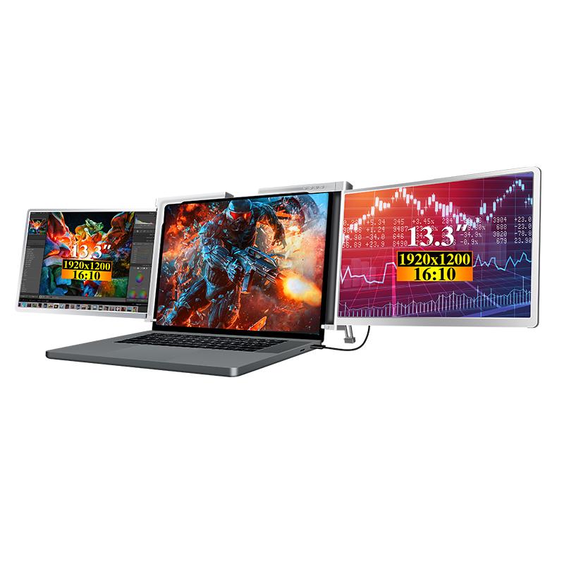 Extensor de monitor para portátil S350 de 13,3" con panel IPS, pantalla FHD de 1920x1200, monitor externo USB-C/USB-A con un solo cable para trabajar con el portátil, requiere controlador para la configuración inicial, compatible con Windows y Mac.