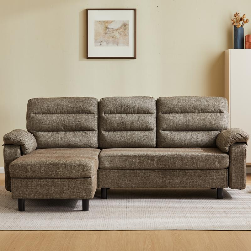 Sofá chaise longue modular en forma de L de 3 plazas - Sofá cama de asiento profundo, sofá tapizado moderno para sala de estar, muebles de apartamento