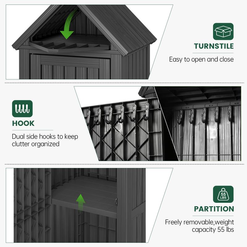 Armarios de almacenamiento para exteriores, armarios de limpieza y armarios para herramientas, resistentes a la lluvia y al sol, ideales para patios y jardines mexicanos, cobertizos para herramientas de jardín y cajas de almacenamiento para el patio trase