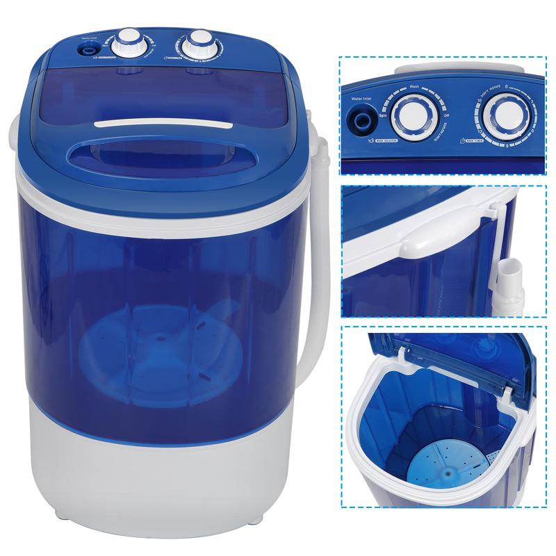 Mini lavadora y secadora multifunción portátil 2 en 1, con capacidad para 4 kg (9 libras), escurridor de un solo cubo, lavadora semiautomática, electrodoméstico que ahorra agua.