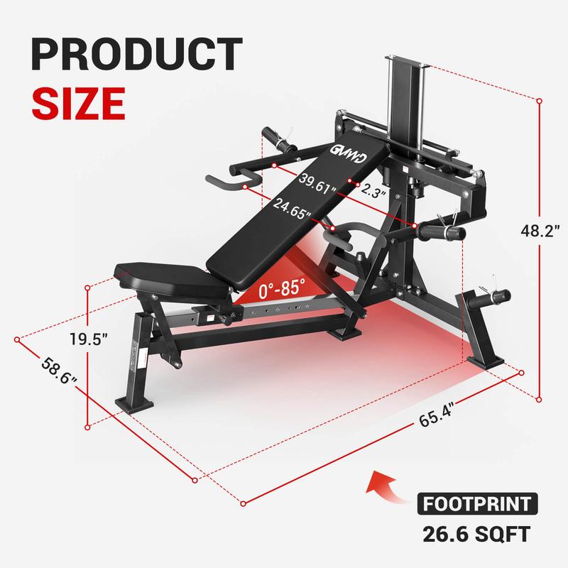 Máquina multifuncional V7 3 en 1 para press de banca y press de hombros, equipo de fitness para entrenamiento de fuerza con ángulos ajustables.