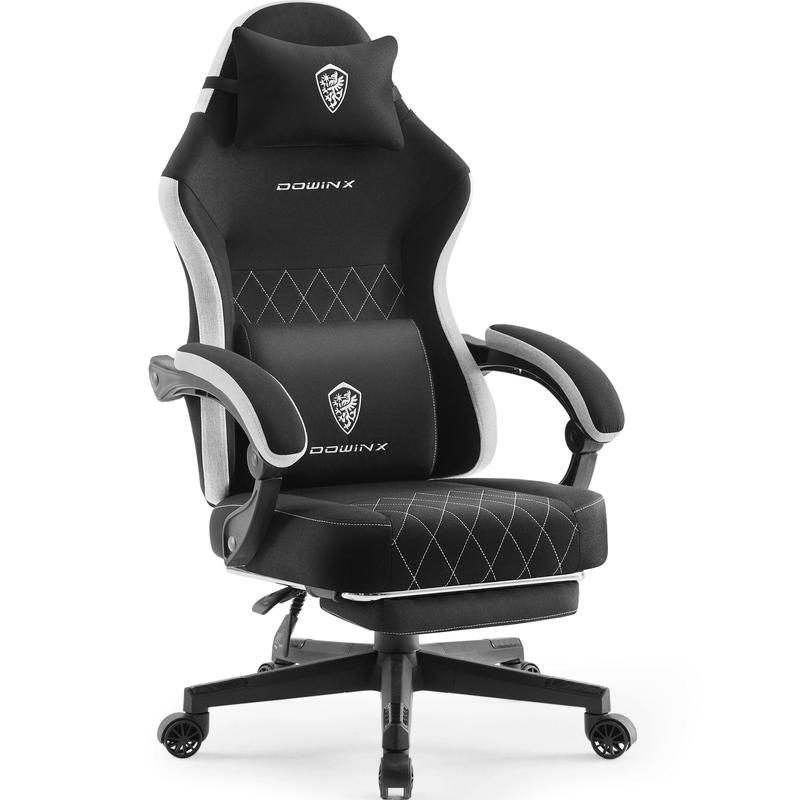 Silla de oficina Dowinx con soporte lumbar para masaje, cojín de muelles y pedales ergonómicos, soporta hasta 136 kg (300 libras).