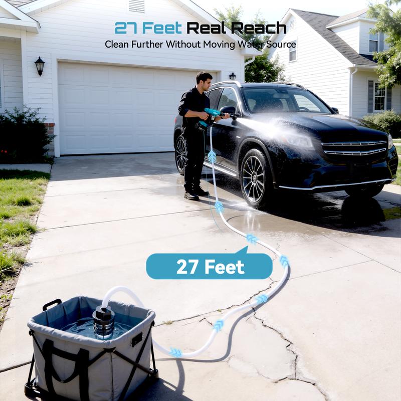 Hidrolavadora inalámbrica de alta presión SEESII, limpiadora de 1500 PSI con 1 batería de 4000 mAh, boquilla 6 en 1 y cañón de espuma para limpieza de automóviles, hogar y jardín. Ofertas para ti.
