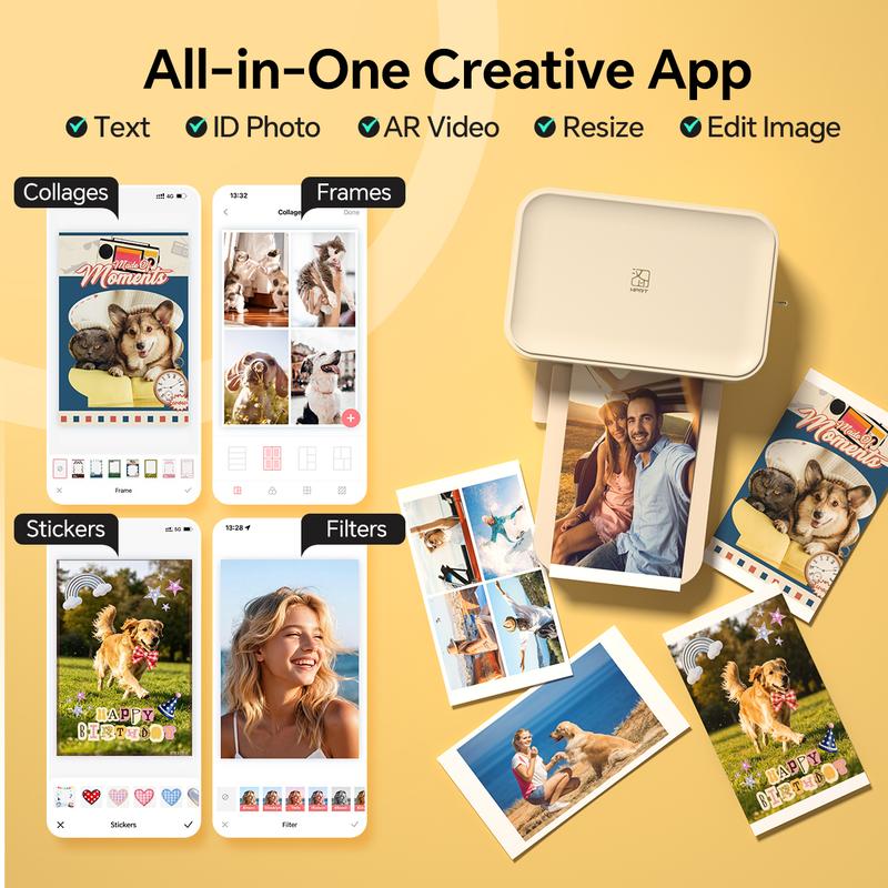 Impresora fotográfica 4x6, impresión inalámbrica WiFi portátil, incluye 20 hojas y 1 cinta, compatible con iPhone y Android, GiftedInLove, el mejor regalo para el cumpleaños de mamá #OfertaDeVerano
