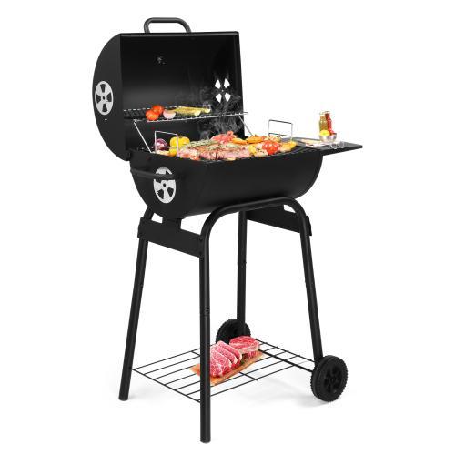 Barbacoa portátil de carbón Ubesgoo de gran tamaño - Área de cocción de 794 pulgadas cuadradas, bandeja de carbón con regulador de calor ajustable, mesa lateral plegable, manivela, ideal para fiestas en patios, jardines y exteriores, y para uso comercial 