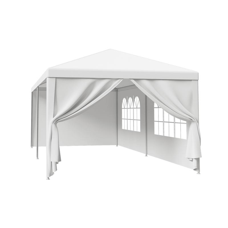 Toldo parasol de gran tamaño - SUPERDEAL Toldo exterior con estructura de acero, opción de varios tamaños, material de polietileno para bodas y eventos (blanco)