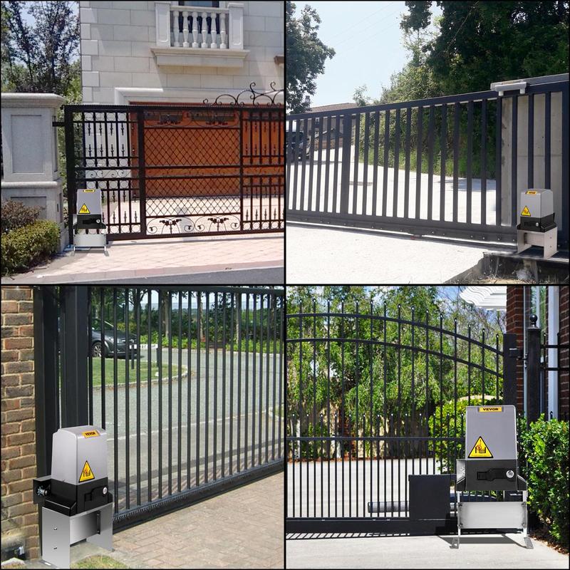Abridor automático de portón corredizo VEVOR de 1 HP/750 W con capacidad de 3300 lbs, 4 controles remotos, control mediante aplicación inteligente, encendido y apagado automático, cadenas de nailon impermeables - Accesorio para mejoras del hogar inteligen