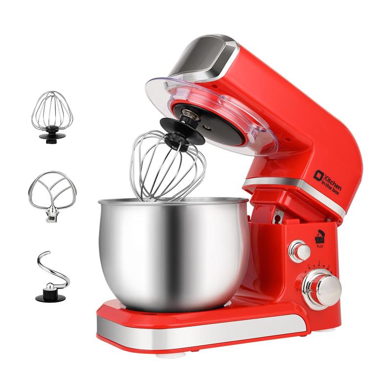 Batidora de pie Kitchen in the Box de 3,2 cuartos de galón: batidora de alimentos compacta y ligera, 6 velocidades, máquina mezcladora de cocina multifuncional para hornear pequeñas cantidades, batidora de pie multifuncional.