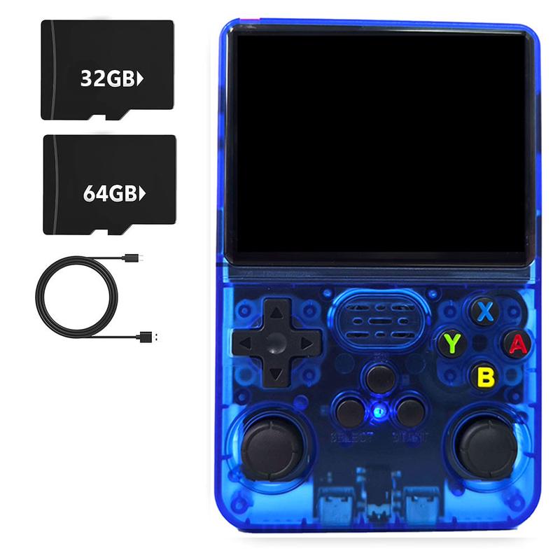 Consola de juegos portátil retro inalámbrica compacta WUDS R36S: pantalla IPS de 3,5 pulgadas, tarjeta TF de almacenamiento ampliable de 32+64 GB con emulador preinstalado, dispositivo arcade Linux, reproductor de vídeo USB, regalo interactivo para hombre