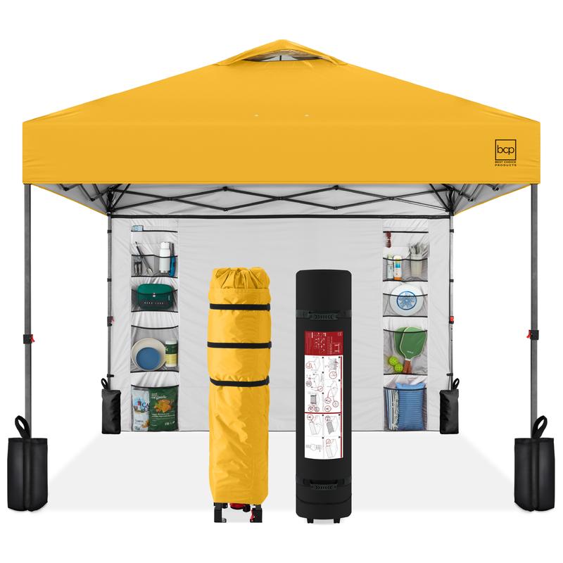 Toldo plegable de fácil montaje de 3x3 metros, tienda portátil con pared lateral, apertura con un solo botón, incluye estuche.