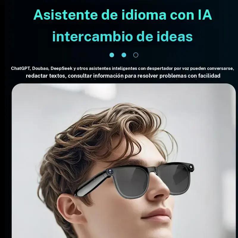 AI Shot Smart Glasses 8MP HD Camera 1080P Video Recording 4GB Internal Storage Wifi Bluetooth Calls Magnetic Charging Free Sun and Transparent Lenses