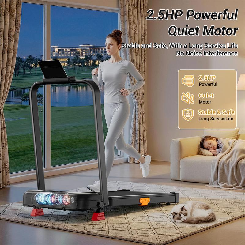 Cinta de correr plegable para el hogar/oficina, inclinación del 16%, pasamanos, capacidad de 136 kg (300 lbs), máquina de caminar para interiores.