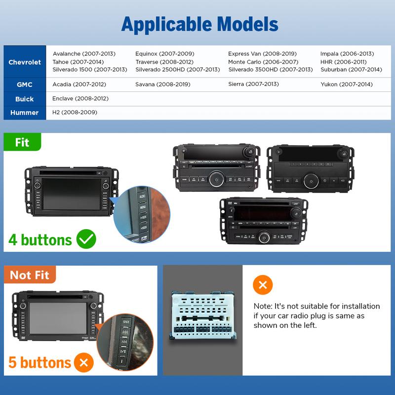 EONON Car Stereo for Chevy GMC Buick Chevrolet Silverado Sierra Suburban Impala Tahoe Avalanche Traverse HHR Acadia Yukon Truck, Wireless CarPlay & Android Auto Car Radio Touch Screen, 8\" Android 14/13 Car head unit, SWC, BT, summerfinds --GMX7A / GMX6S
