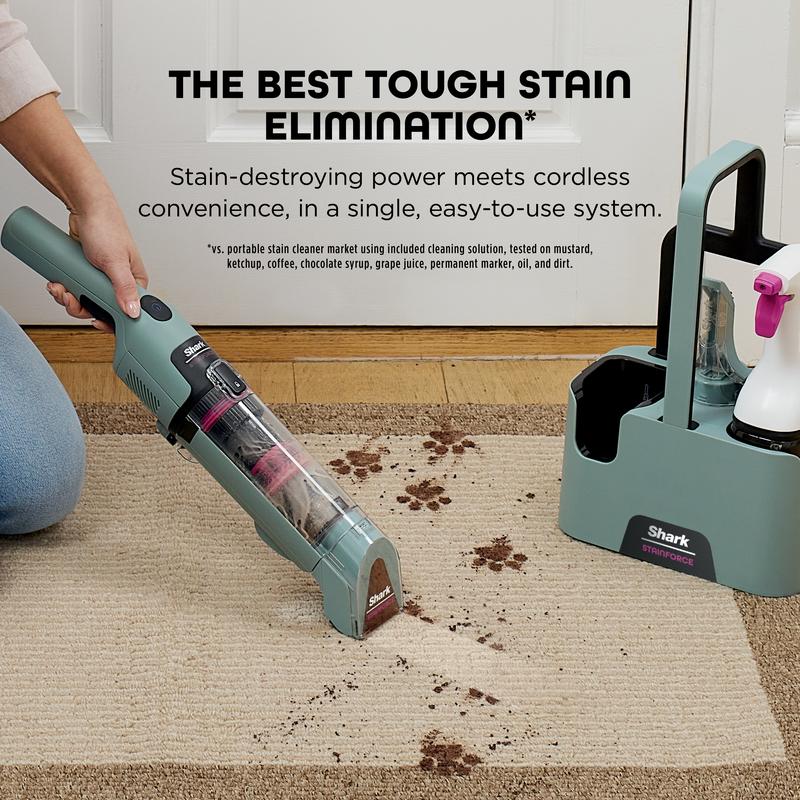 Limpiador de manchas y suciedad portátil Shark StainForce con estuche de almacenamiento y boquilla para ranuras - HX101