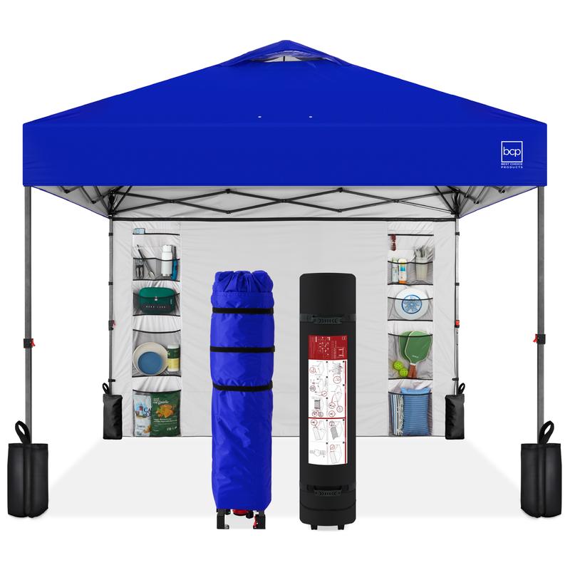 Toldo plegable de fácil montaje de 3x3 metros, tienda portátil con pared lateral, apertura con un solo botón, incluye estuche.