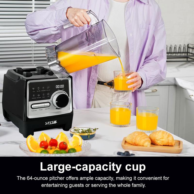 Licuadora profesional SPZTJK, licuadora de cocina de 68 oz, libre de BPA, 2 recipientes, licuadora de mostrador, trituradora de hielo y máx. 1400 vatios/1000 vatios, licuadora y molinillo combinados, batidos/jugos/mantequilla de frutos secos/procesador de