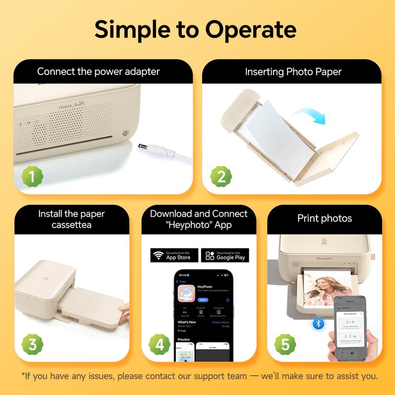 Impresora fotográfica 4x6, impresión inalámbrica WiFi portátil, incluye 20 hojas y 1 cinta, compatible con iPhone y Android, GiftedInLove, el mejor regalo para el cumpleaños de mamá #OfertaDeVerano