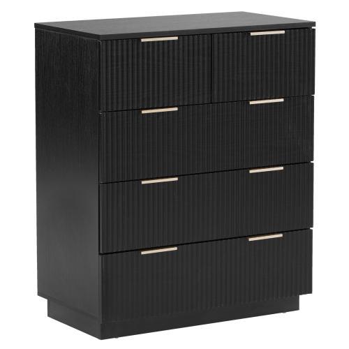 Cómoda rosa de 5 cajones para dormitorio, cómoda moderna de madera, cómodas rosas para dormitorio de niñas, dispositivo antivuelco, tirador de metal oro rosa, sala de estar, recibidor, pasillo, oficina