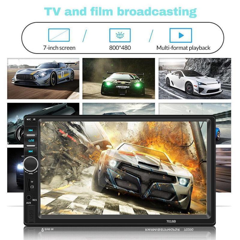 Radio estéreo para coche de 7 pulgadas, doble DIN, con pantalla táctil y cámara de marcha atrás, radio estéreo HD con pantalla táctil, llamadas manos libres Bluetooth, FM, TF, AUX, USB, reproductores de vídeo para coche Outdoorfun, reproductor Android par