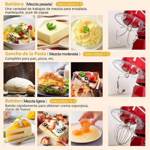 3 En1 Batidora De Pedestal Profesional Potent Cocina 5l 600w Rojo 60hz
