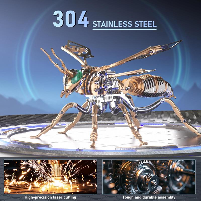 Kit de montaje de modelo metálico 3D de abejorro | Rompecabezas mecha de ciencia ficción #ModeloMetálico3D #KitDeMontaje #CriaturaFantástica #ModeloMecha #RompecabezasMetálico #Steampunk #ColeccionableDIY #DecoraciónDeEscritorio #RegalosParaHombres #Alivi