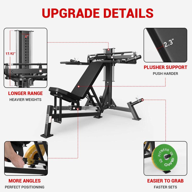 Máquina multifuncional V7 3 en 1 para press de banca y press de hombros, equipo de fitness para entrenamiento de fuerza con ángulos ajustables.