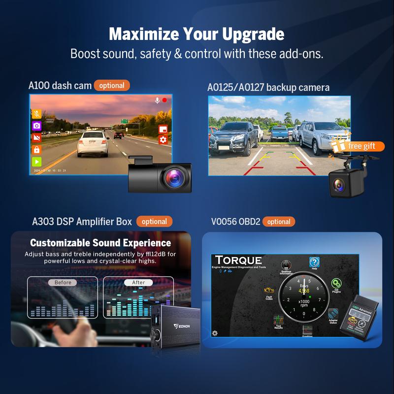 EONON Car Stereo for Chevy GMC Buick Chevrolet Silverado Sierra Suburban Impala Tahoe Avalanche Traverse HHR Acadia Yukon Truck, Wireless CarPlay & Android Auto Car Radio Touch Screen, 8\" Android 14/13 Car head unit, SWC, BT, summerfinds --GMX7A / GMX6S