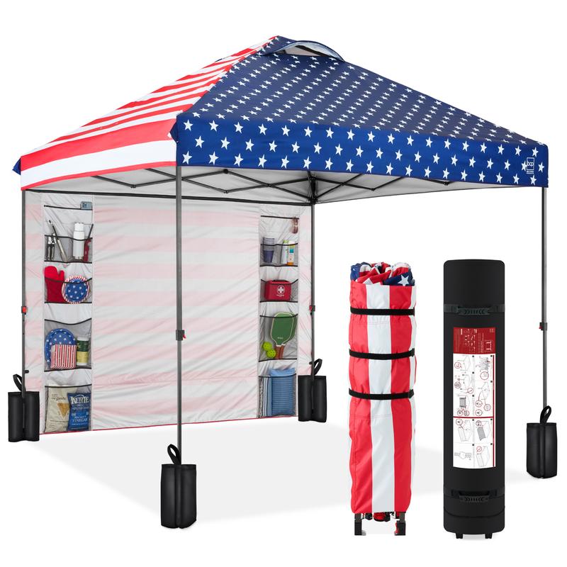 Toldo plegable de fácil montaje de 3x3 metros, tienda portátil con pared lateral, apertura con un solo botón, incluye estuche.