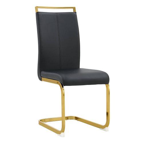 Sillas de comedor modernas, silla lateral tapizada de respaldo alto en piel sintética PU con patas de metal cromado en forma de C para comedor, cocina, tocador, patio, club, silla de oficina para invitados (juego de 4) (blanco + piel sintética PU) Sillón