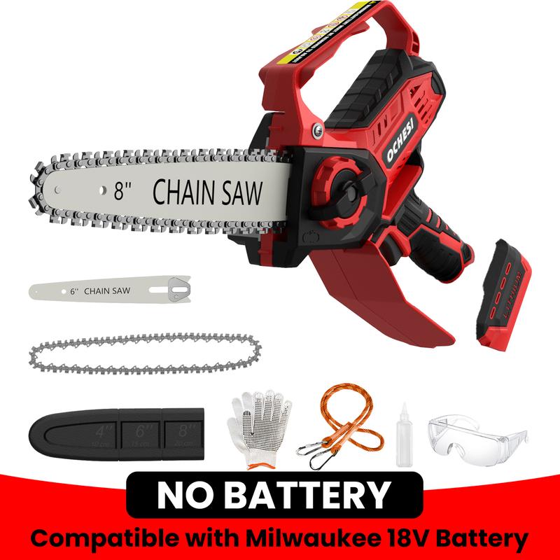 Mini motosierra para batería Dewalt de 20 V Max, motosierra eléctrica inalámbrica 2 en 1 de 8 y 6 pulgadas con motor sin escobillas y lubricador automático, mini motosierra manual de 800 W para poda de árboles y corte de madera.