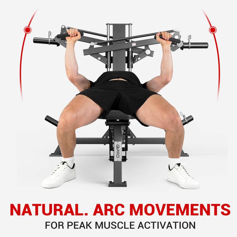 Máquina multifuncional V7 3 en 1 para press de banca y press de hombros, equipo de fitness para entrenamiento de fuerza con ángulos ajustables.