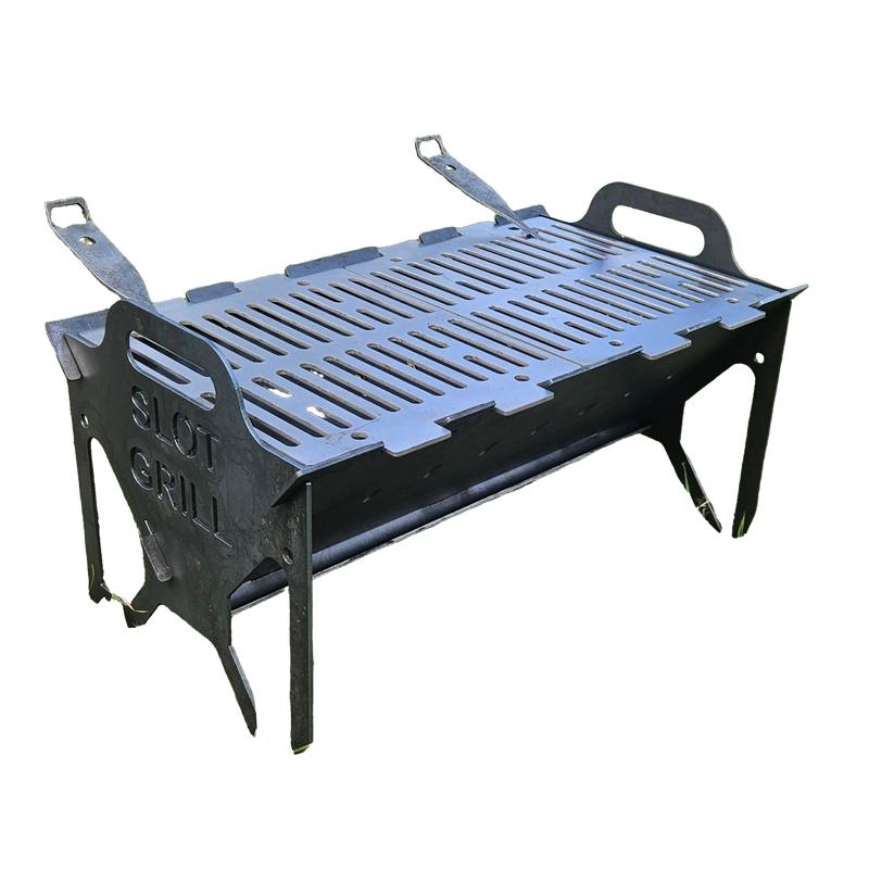 Parrilla ranurada compacta - Barbacoa de exterior de acero al carbono