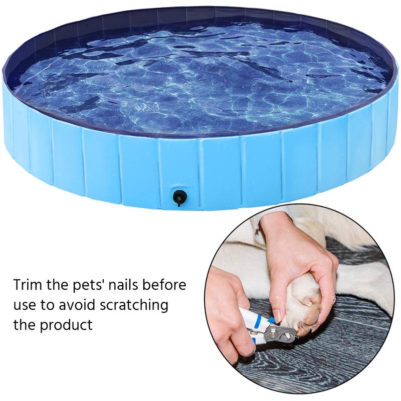 Piscina plegable para mascotas, bañera portátil para perros para interiores y exteriores, bañera portátil de PVC para perros para uso en jardín, playa, patio o en el hogar.