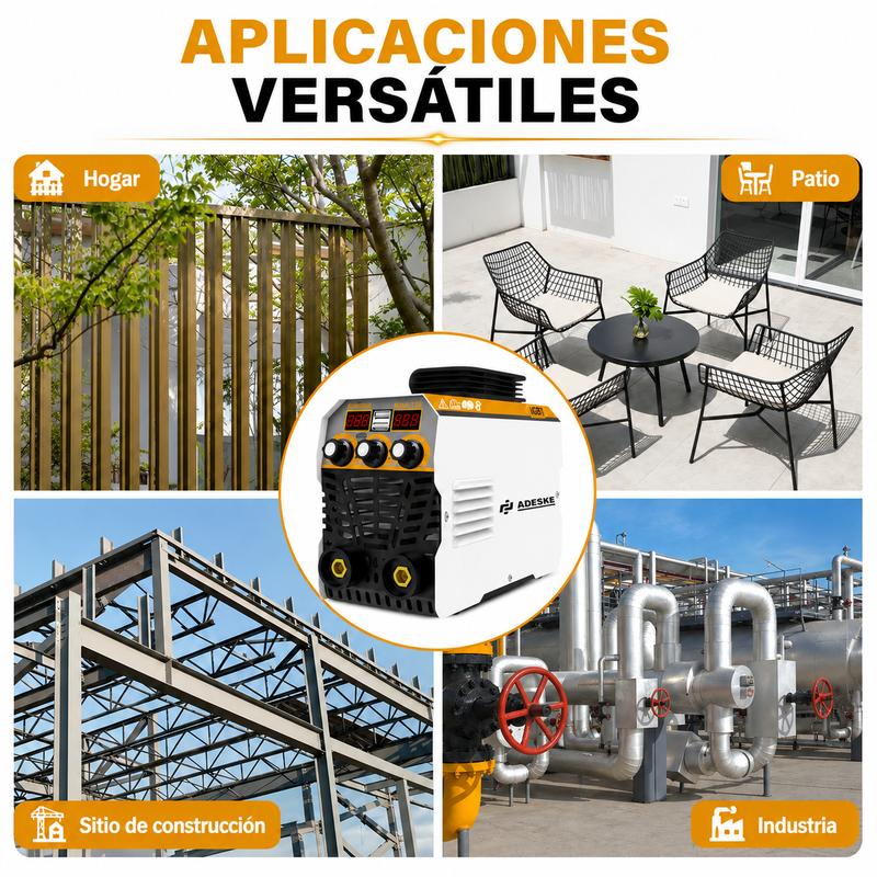 Soldadora de arco portátil ADESKE Mini 155A - Soldadora portátil, doble voltaje 110V/220V, pantalla digital, kit completo de soldadura con varillas de soldadura para proyectos de bricolaje en metal, reparaciones domésticas, actualización de herramientas