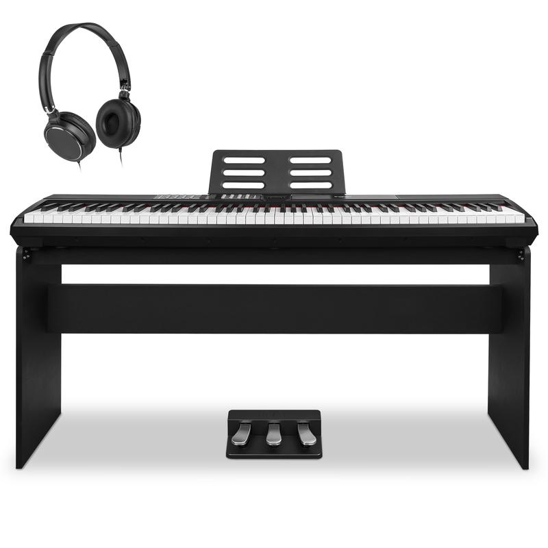 Teclado STRICH de 88 teclas contrapesadas con pedal de sustain, piano digital con acción de martillo, altavoces integrados de 2x15W, teclado de piano eléctrico de tamaño completo compatible con conexión USB-MIDI/inalámbrica, SDP-120 Regalo para el Día del
