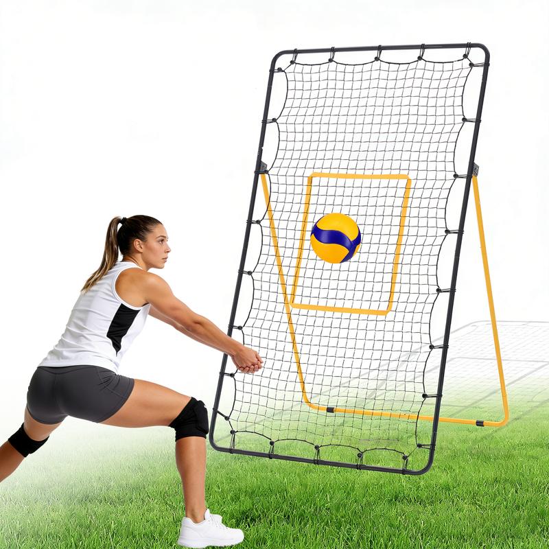 Red de rebote para voleibol Sweetcrispy de 2,1 x 1,2 m, entrenador portátil con estructura de acero y red de alta resistencia, 5 ángulos ajustables para adultos, playa y parque, voleibol, todas las edades, montaje portátil, multideporte, buen rebote, devo
