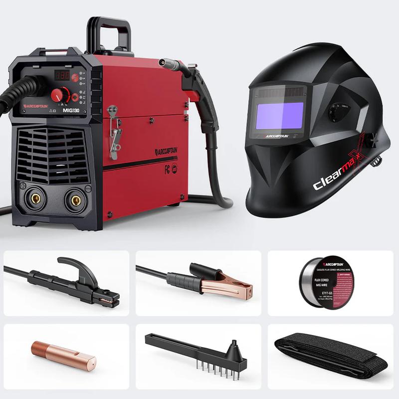 Soldadora portátil sin gas 3 en 1 con núcleo fundente, 110 V, MIG/Lift TIG/Stick, con inversor Synergy IGBT para proyectos de bricolaje domésticos y tareas de soldadura ligeras. Oferta de Black Friday y Cyber ​​Monday.