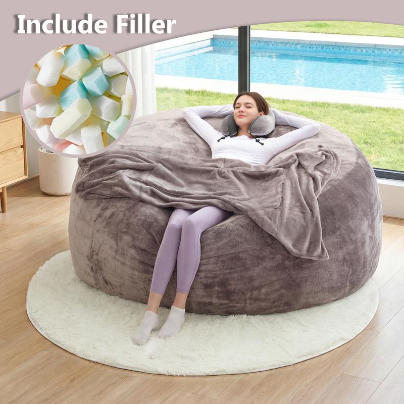 Puf de 3 pies/4 pies/5 pies/Jumbo/7 pies (con relleno) Sofá reclinable Pufs Sillas para adultos Envío gratis Muebles de espuma viscoelástica de alta resiliencia Funda de franela extraíble