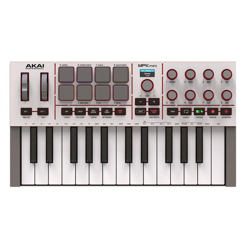 Controlador de teclado MIDI Akai Professional MPK Mini 4 de 25 teclas - Gris