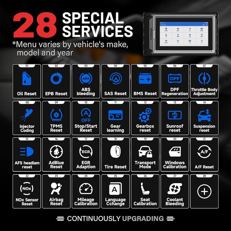 #ActualizaciónDeHerramientas | Escáner OBD2 TOPDON AD800BT 2, herramienta de diagnóstico automotriz con más de 28 funciones de reinicio de servicio para todos los sistemas, prueba activa, FCA Autoauth, CAN-FD, actualización gratuita de por vida y herramie