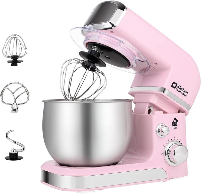 Batidora de pie Kitchen in the Box de 3,2 cuartos de galón: batidora de alimentos compacta y ligera, 6 velocidades, máquina mezcladora de cocina multifuncional para hornear pequeñas cantidades, batidora de pie multifuncional.