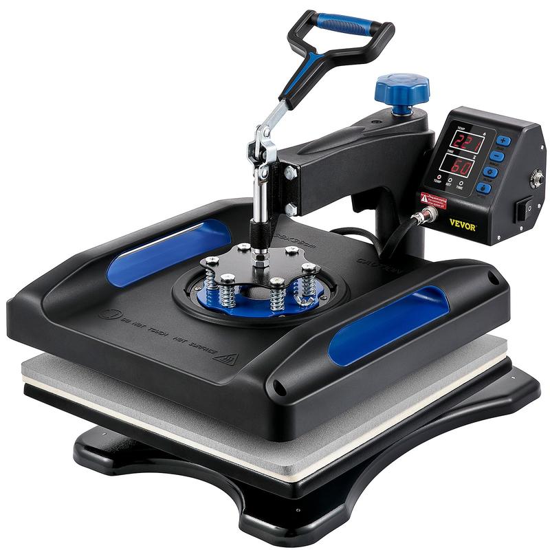 Prensa térmica de 15 x 15 pulgadas, 8 en 1, 800 W, para sublimación, rotación de 360°, función de giro, 8 en 1, para impresión de camisetas, calentamiento de doble tubo para camisetas, gorras y tazas DIY.