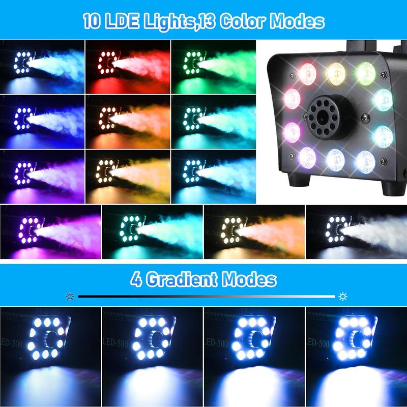 Máquina de humo portátil Dazone de 500 W con control remoto inalámbrico para Halloween, Navidad, bodas, fiestas, actuaciones de DJ y espectáculos en escenarios.