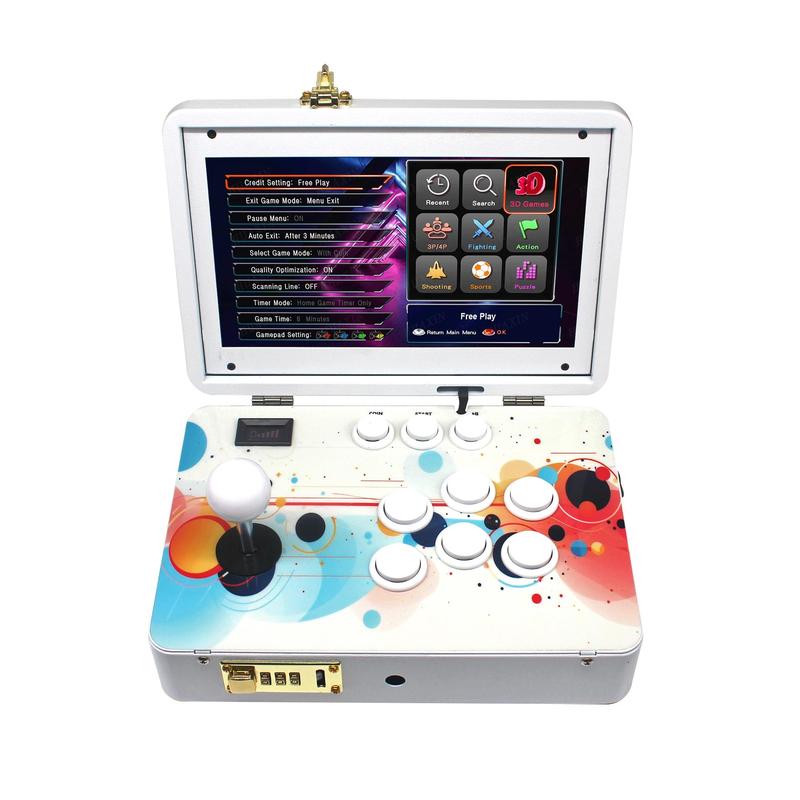 Consola de juegos arcade portátil de mano 26800 en 1 con pantalla HD de 17,5 pulgadas, para dos jugadores, Box DX, máquina de videojuegos retro con funciones de búsqueda, ocultación y pausa.