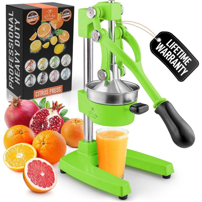 Exprimidor profesional de hierro fundido de alta resistencia para cítricos - Tazón de 12,7 cm, diseño duradero para una máxima extracción de jugo, fácil de limpiar y seguro de usar, garantía de por vida - Fruta