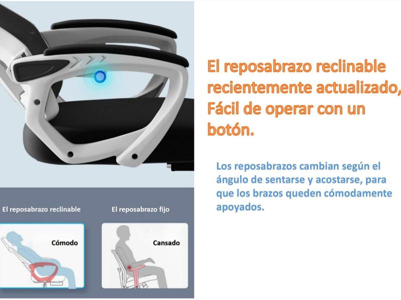 Haojiating Silla De Oficina Ergonomica Gamer reclinable Soporte Lumbar Ajustable Con Reposa Pies